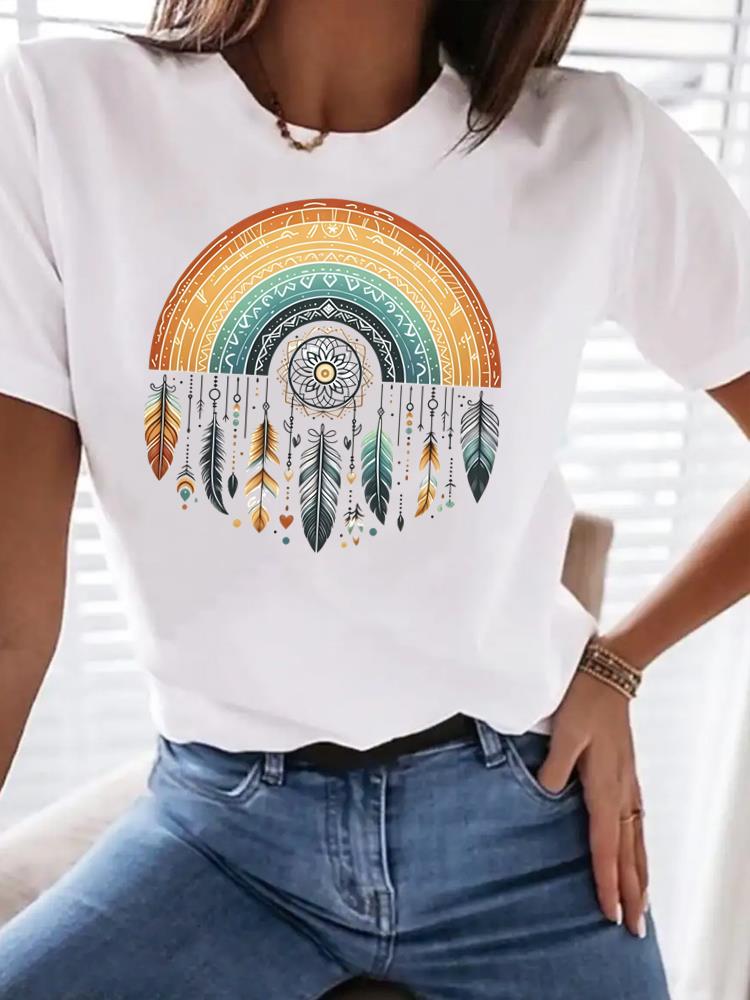 (Asian Size) Tee Top Clothing T Shirt Women star trend cute Fashion Woman Print Female Short Sleeve Graphic T-shirts