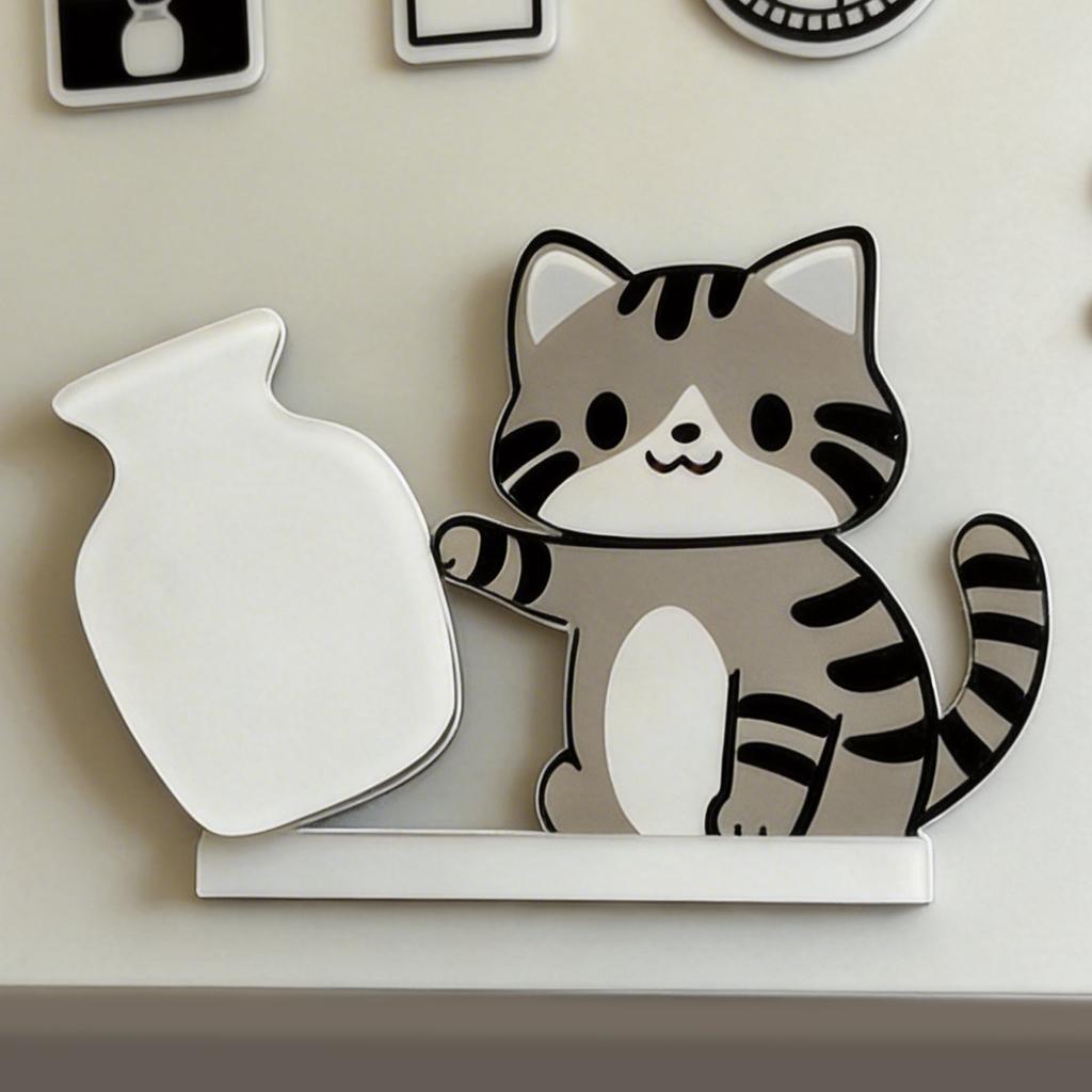 1-10PCS New Cat Pushing Vase Magnets Home Decor Fridge Magnet Cat Whisker Collection Memorial Box Home Office Decor For Gift