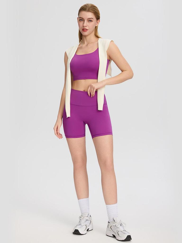 Women's Summer Yoga Set: High-Waisted Butt-Lifting Shorts & Padded Tank Top