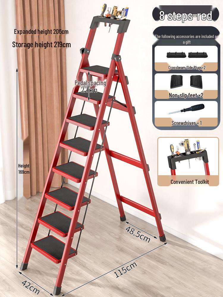 Compact Multi-Functional 4-Step Folding A-Frame Household Ladder