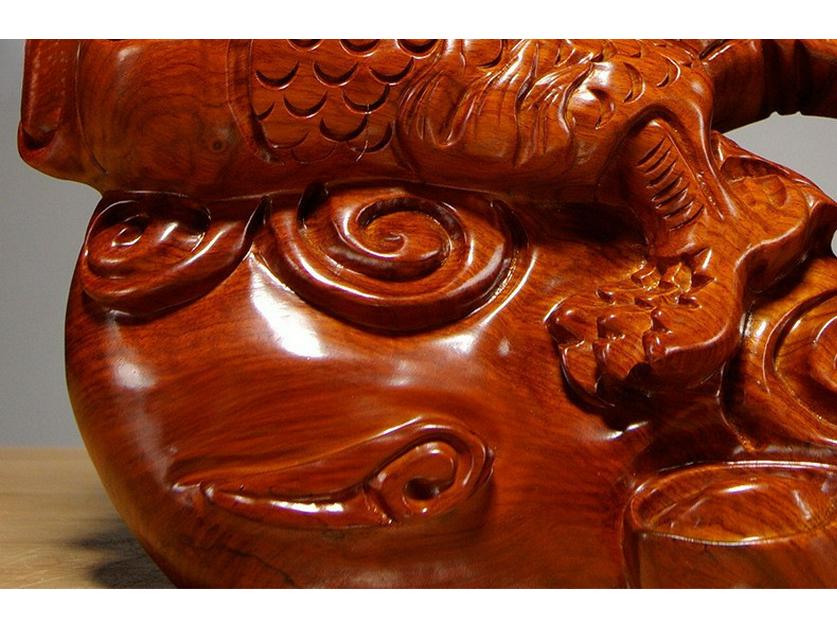 Solid Wood Dragon Ornament - Zodiac Dragon Home Décor Gift