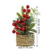 Faux Artificial Christmas Plant Woven Basket Mini Potted Plant  Christmas Decor