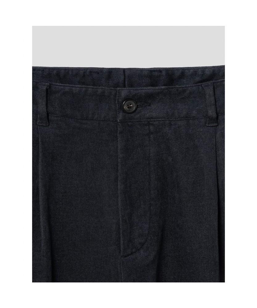 SHIFT.G Semi Wide Brushed Cotton Pants Navy