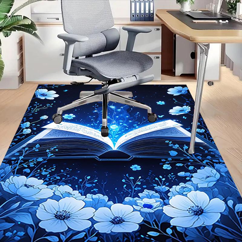 1PC Book, Flowers Carpet Office Rug Mat Home Decor Area Carpet Festival Gift Office Desk Chair Carpet Longlasting Material
