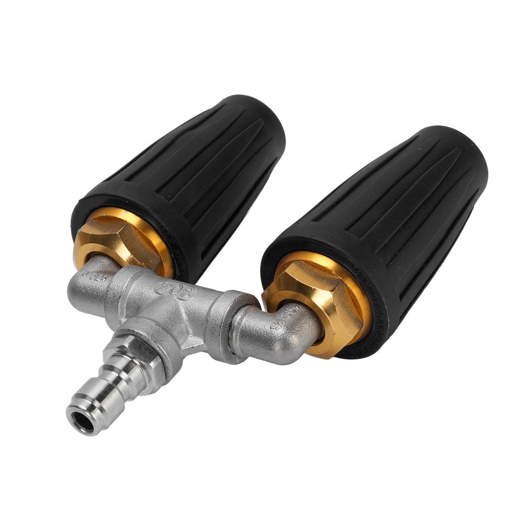 Pressure Washer Double Turbine Nozzle 1/4 Inch Stainless Steel 4000psi Double Rotating Turbo Nozzle