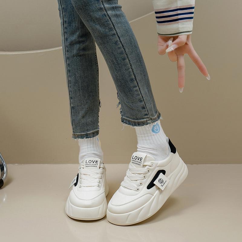 Woman Vulcanize Shoes Spring Casual Sports Thick Soled Trainers Women Fashion Lace-up Running Sneakers Footwear Athletic Shoe