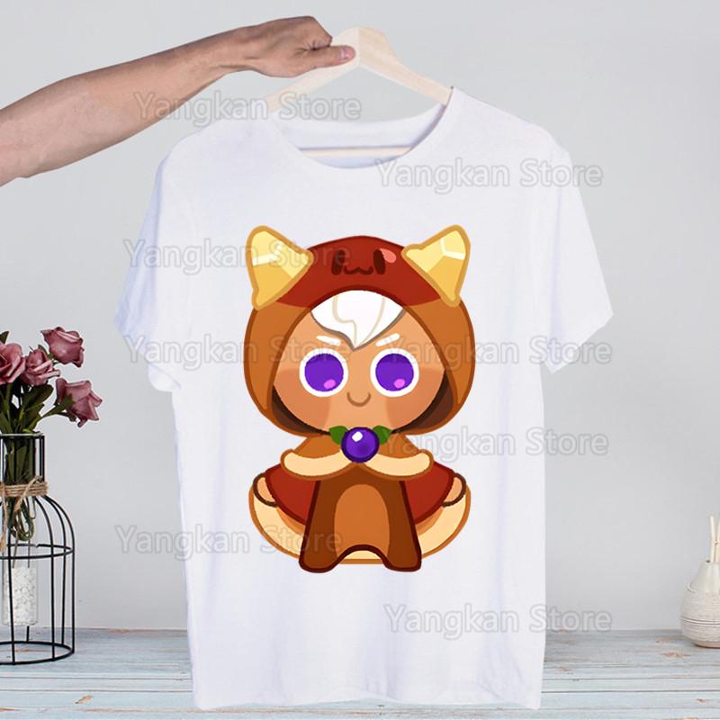 Shadow Milk Cookie Run Kingdom Pure Vanilla Cookie Men's Casual T-shirt High-fashioned Short-sleeved Men's T-shirt Men's Shirt