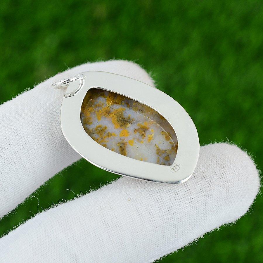 Sterling Silver Polka Dot Agate Stone Wedding Daughter Birthday Pendant Jewelry