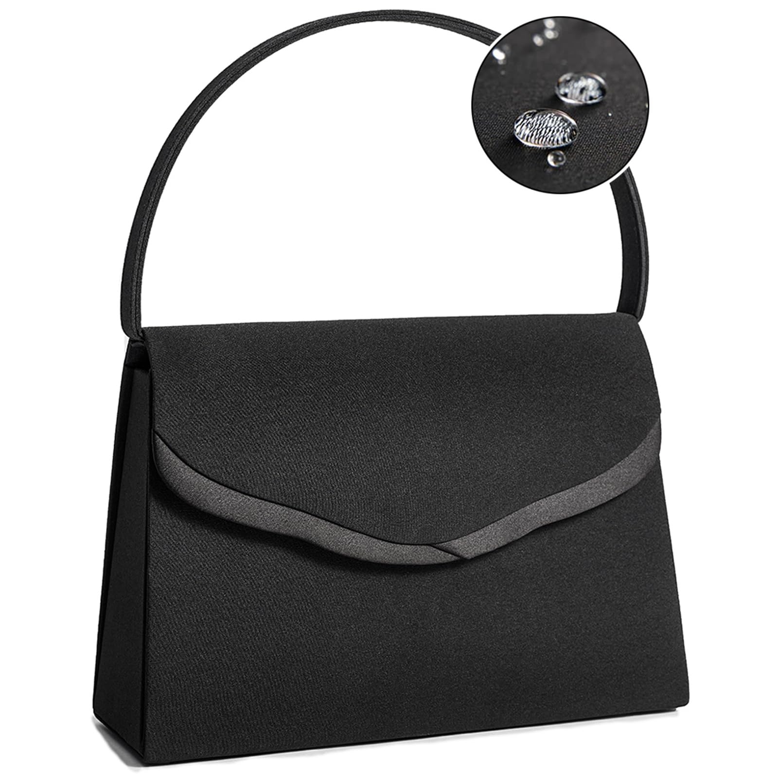 

Женская черная официальная сумка Baisikou, большая, водоотталкивающая, идеально подходит для свадеб, церемоний вступления, выпускных и похорон (Черный E)