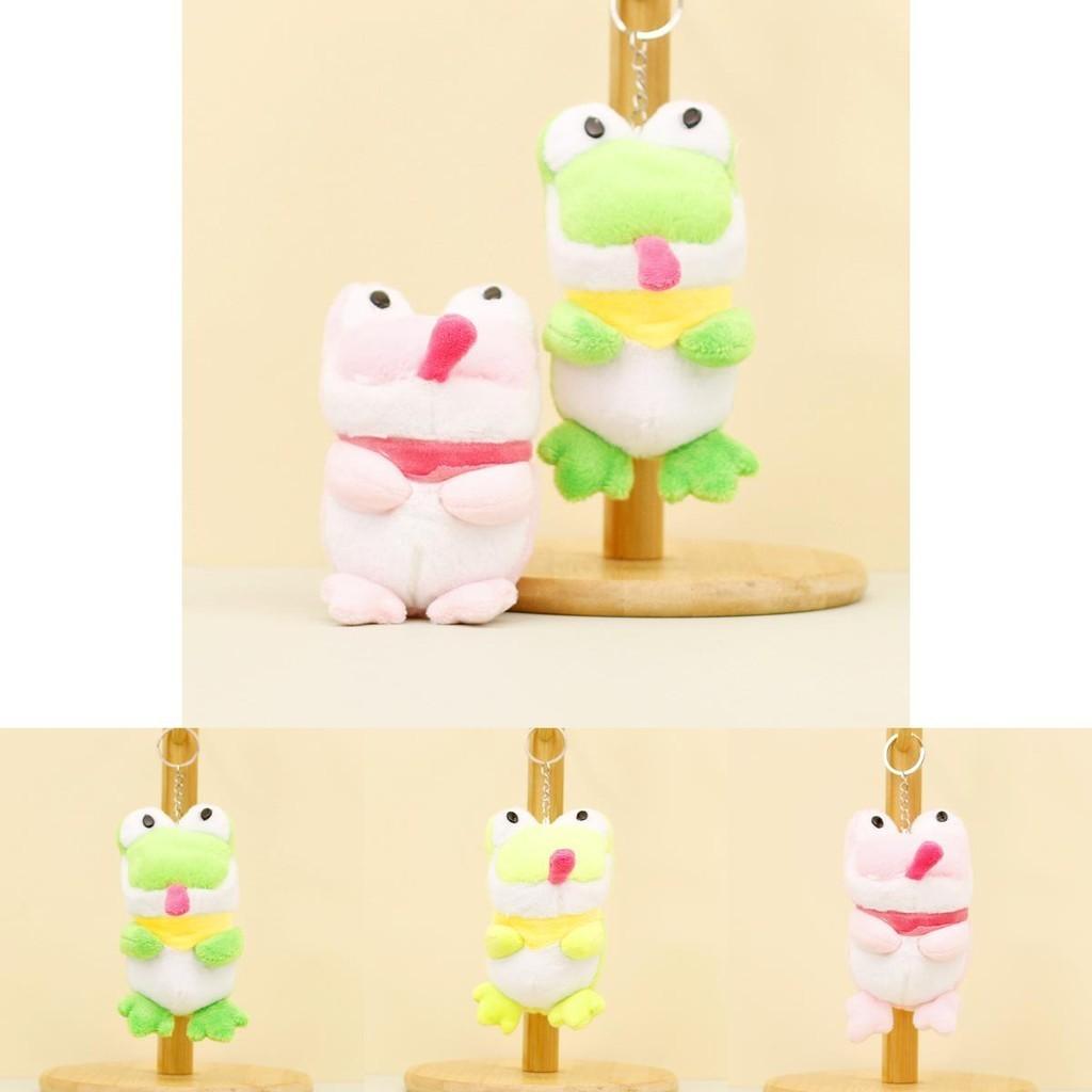 Cute Froggy Plush Keychain Quirky Tongue-out Frog Stuffed Toy Perfect For Backpacks