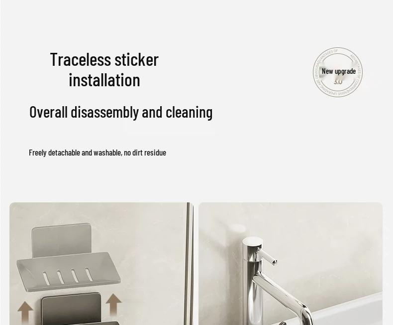 Gun Gray Aluminum Wall-Mounted Soap Dish - Creative Draining, Punch-Free Holder for Bathroom Storage