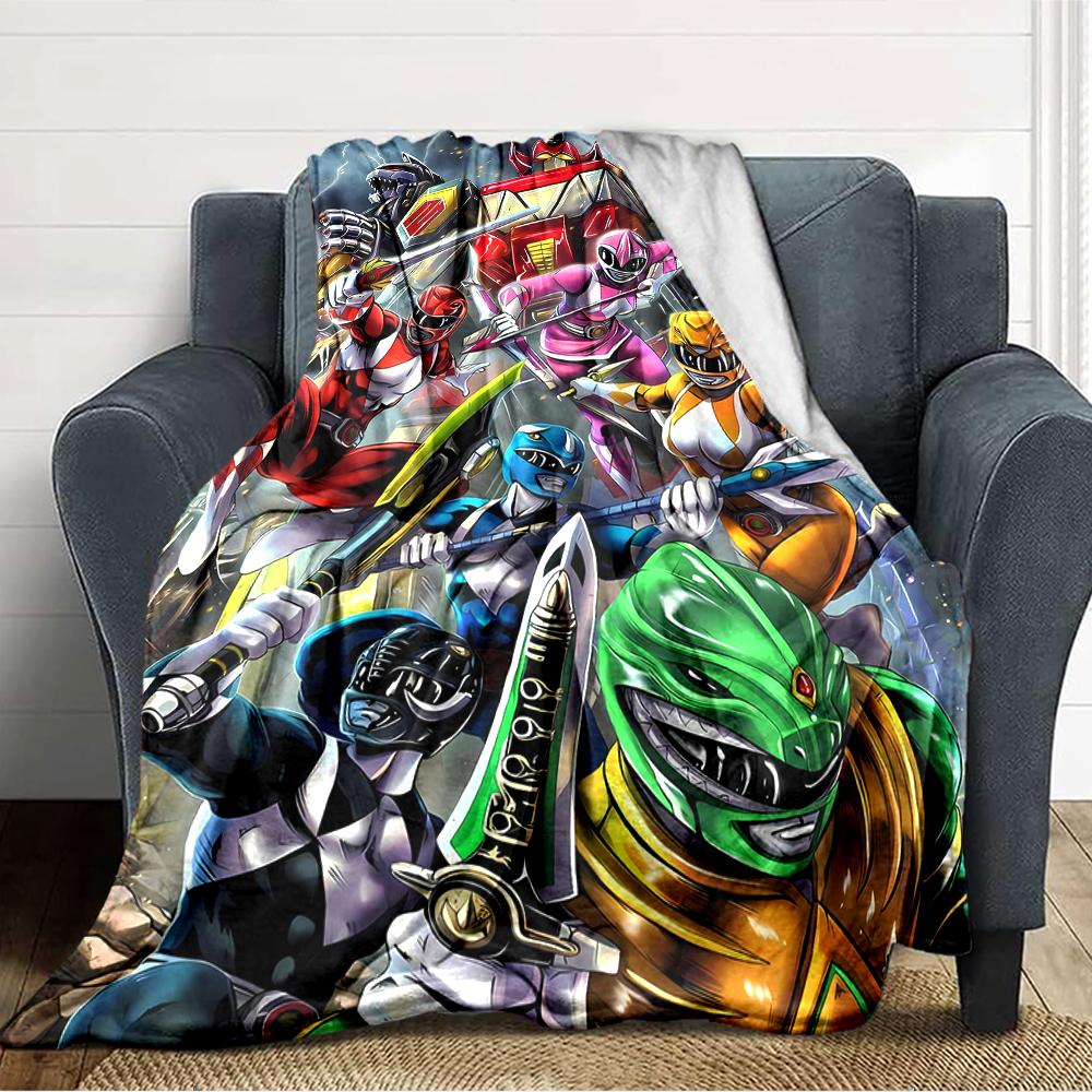 1pc Mighty Morphin Power Rangers1 Blanket, Gift, for Men and Women, Soft Blanket, Good for Sofa Bed Couch Travel, Lightweight Flannel Blanket