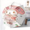 My Melody,Winter Wonderland Automatic Folding Umbrella-Simple 8-Rib Design, Bright Cartoon Pattern, Durable Iron Frame, Suitable For Travel,
