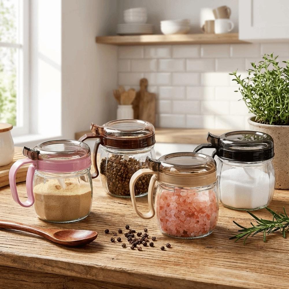 Sealing Kitchen Storage Bottle Large Capacity Condiment Jar Oil Bottle Holder Salt Pot  Home Use