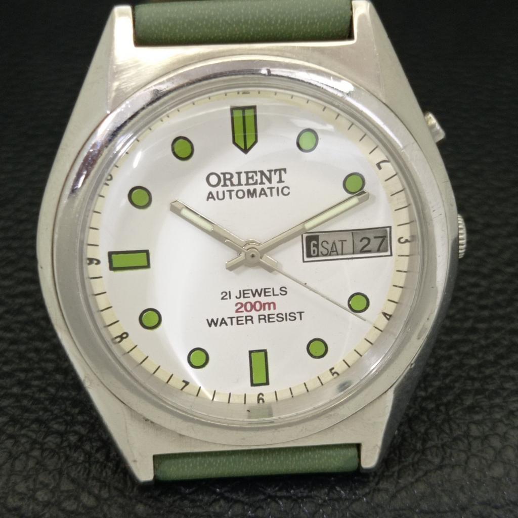 VINTAGE ORIENT AUTOMATIC 46941 JAPAN MENS WHITE COLOR DIAL WATCH a700633-5 R204-a700633