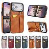 Cards Solt Wallet Wrist Band Leather Case for IPhone 17 16 15 Pro Max 12 13 11 XS X XR 15Plus Bracket Wristband KickStand Cover