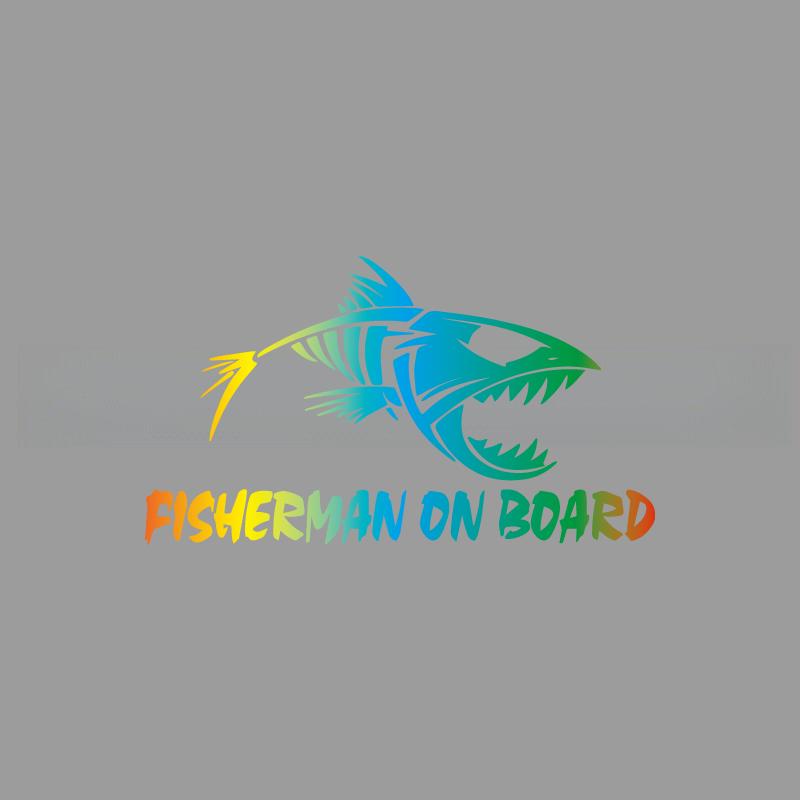 Skeleton Fish Fisherman On Boat Creative&funny Stickers for Cartoon Fans&lover,high Quality for Car Trucks Motorcycles &laptops