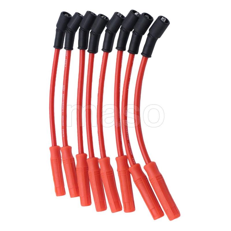 8pcs Ignition Spark Plug Wire Kit Set Cable 32819 for Chevrolet Silverado Tahoe Suburban,for GMC Sierra Yukon 10.5mm
