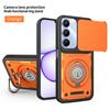 Anti-slip Armor Case For Realme C100 4G C100x C100i Slide Camera Lens Protection Ring Stand TPU Frame Plastic Phone Cover Fundas