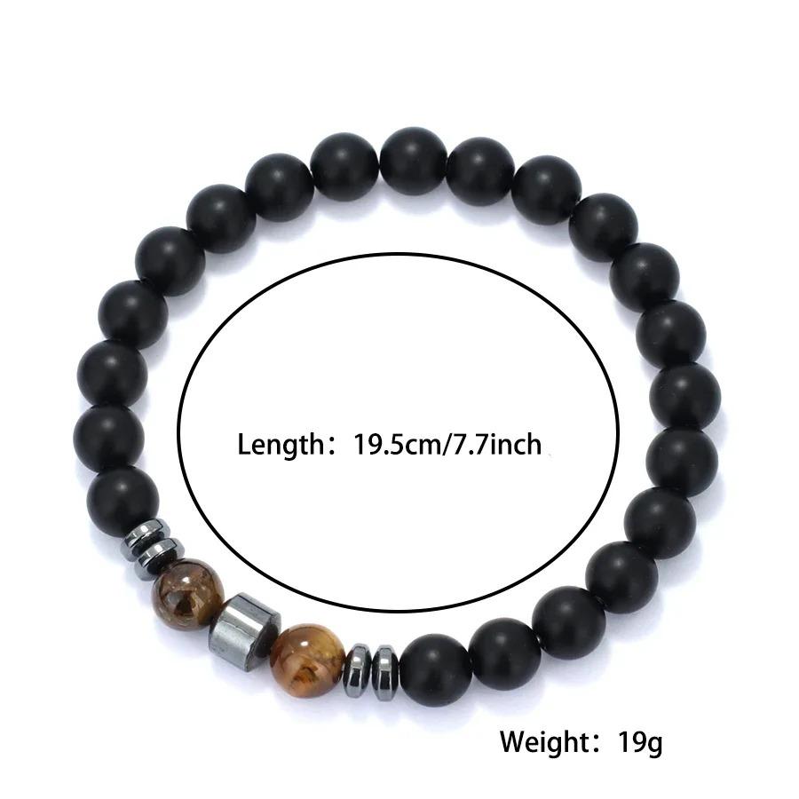 New Design Men Bracelet Jewelry 8mm Black Onyx Tiger Eyes Lava Turquoises Stone Braslet Hombre Suppliers