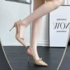 Baotou Sandals Women's New Patent Leather Versatile Stiletto Professional Work High Heels One-word Belt Empty Single Shoes