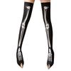 Black Gothic Punk Skeleton Socks Vintage Thin Knee High Non-Slip Over Knee Girls Punk Printing Long Tube Socks Cosplay Halloween