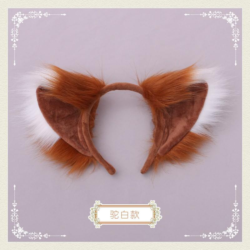 Fluffy Fox Ear Headband Halloween Party Costume Cosplay Accessory Womens Sweet Cartoon Hairband