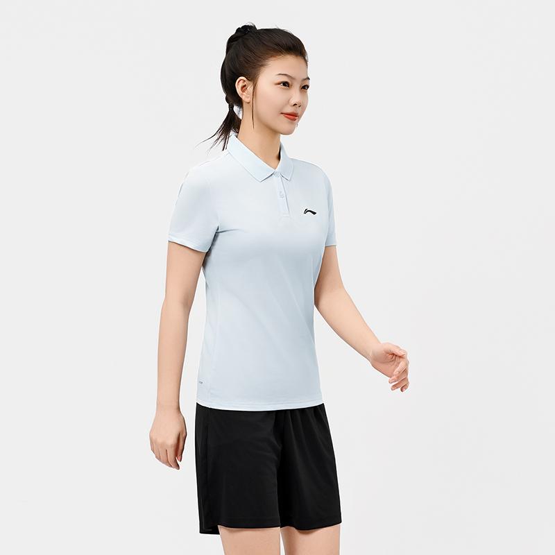 Li-Ning Solid Color Simple Atmospheric Polo Collar Short Sleeve T-Shirt Quick Dry Cool Versatile Sports Shorts Casual Set APLR126-8+AKSUA22-1