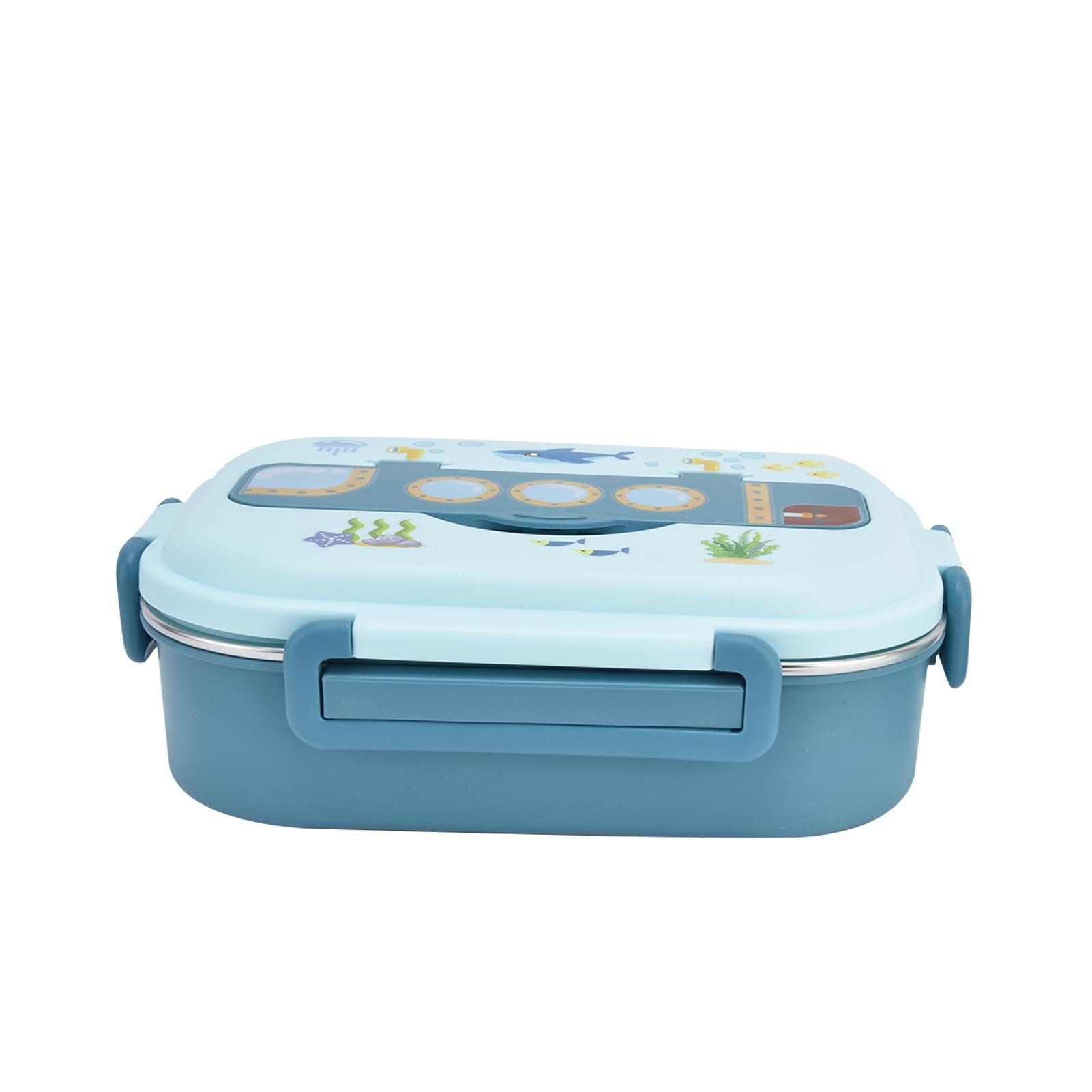 

Lunch Box Stainless Steel Sealed and Insulated Lunch Box LeakProof Cartoon Lunch Box for Kids Adults Blue