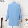 VONDA Übergroße Damen Casual Umlegekragen Langarm Einfarbig Locker Blusenhemden