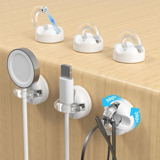 3/6 szt. Magnetyczny Klips Organizer na Kabel Obrotowy Samoprzylepny Uchwyt na Biurko na Kabel Ładujący Telefon Dane Zarządzanie Przewodami Zasilającymi Zacisk