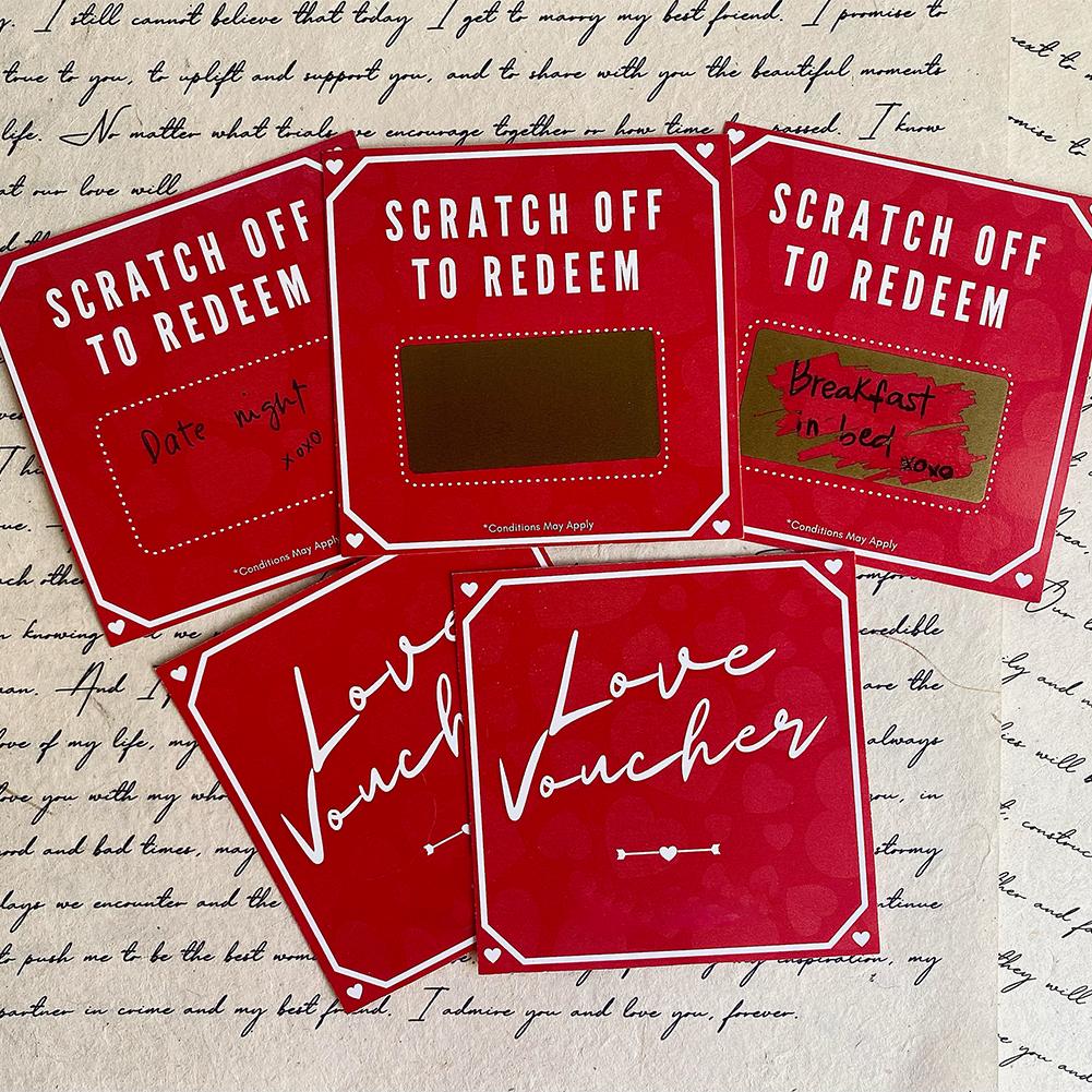 5 Stück Geburtstagsgeschenkgutschein Romantische Jubiläumsgeschenkgutscheine Motivierende Geschenkkarten für Freund Freundin