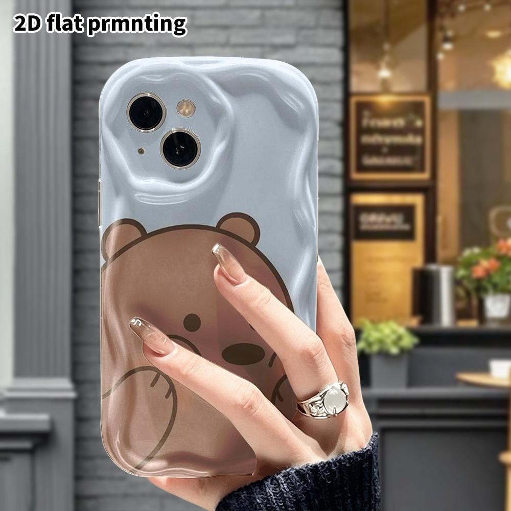 Phone Case: 2D Flat Design Suitable for iPhone 18 17 16 15 14 13 Pro Protective Case, Face-covering Little Bear, Perfect Holiday Gift for Christmas an