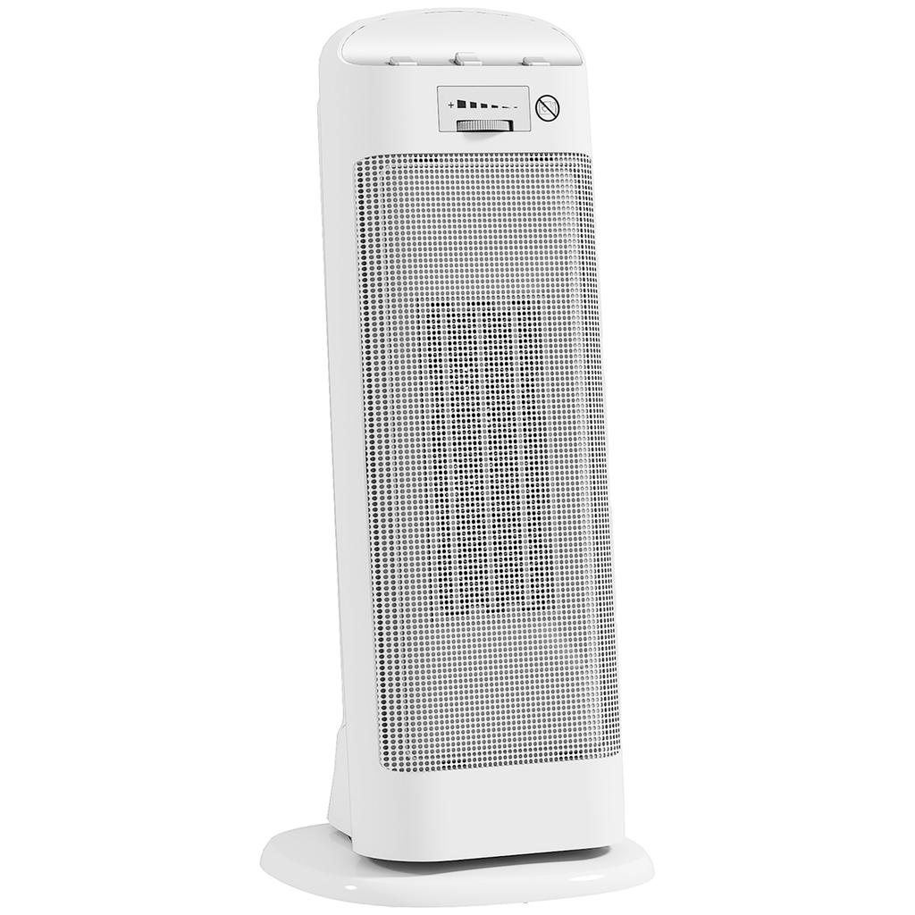 Ceramic space heater 2000 W, electric fan heater 4 modes, adjustable thermostat, 20x20x49cm, white