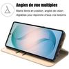 Etui do Samsung Galaxy S26 Ultra, Ochronne Etui Flip Anti-Rays Antywstrząsowe Skóra PU Złote