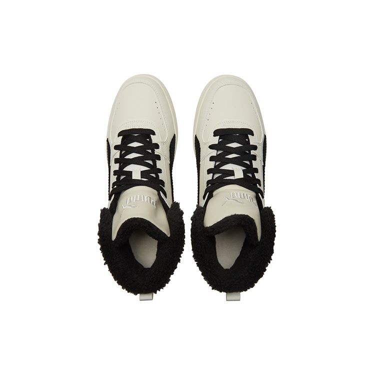 Puma Rebound Joy Fur Corduroy - Whisper White Unisex Sneakers Cream Black 385254-01