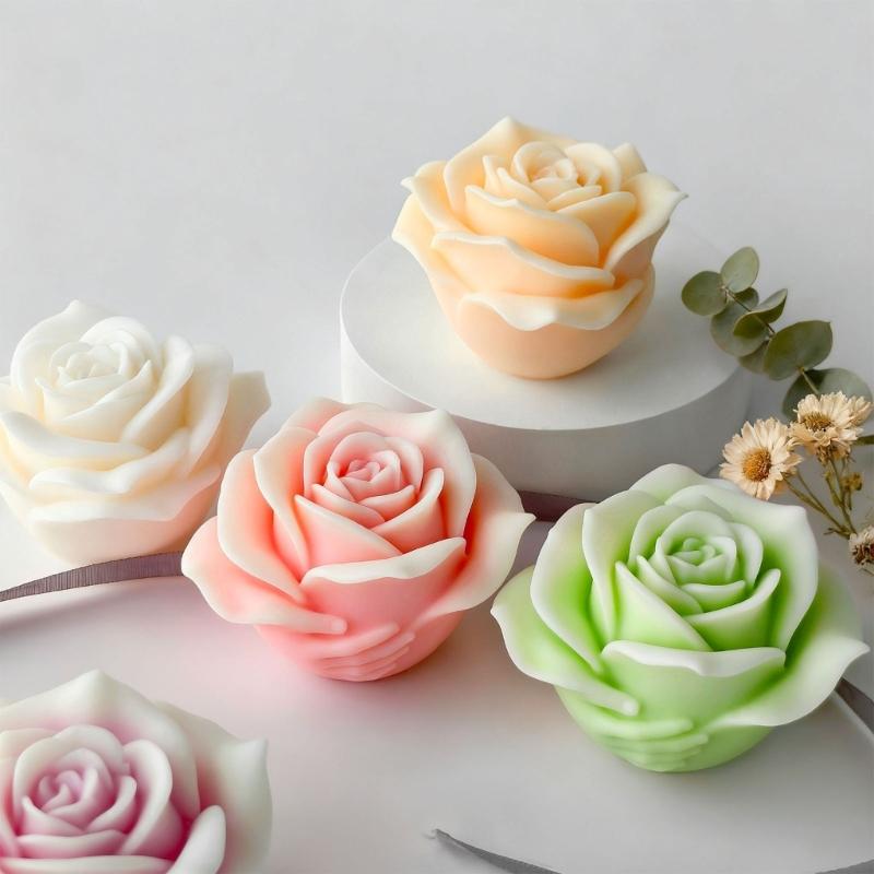 Silikonowe Formy na Świece w Kształcie Kwiatów do Robienia Świec Mydła Dekoracja Domu Wielofunkcyjna Floralna Forma Silikonowa do Żywicy Epoksydowej