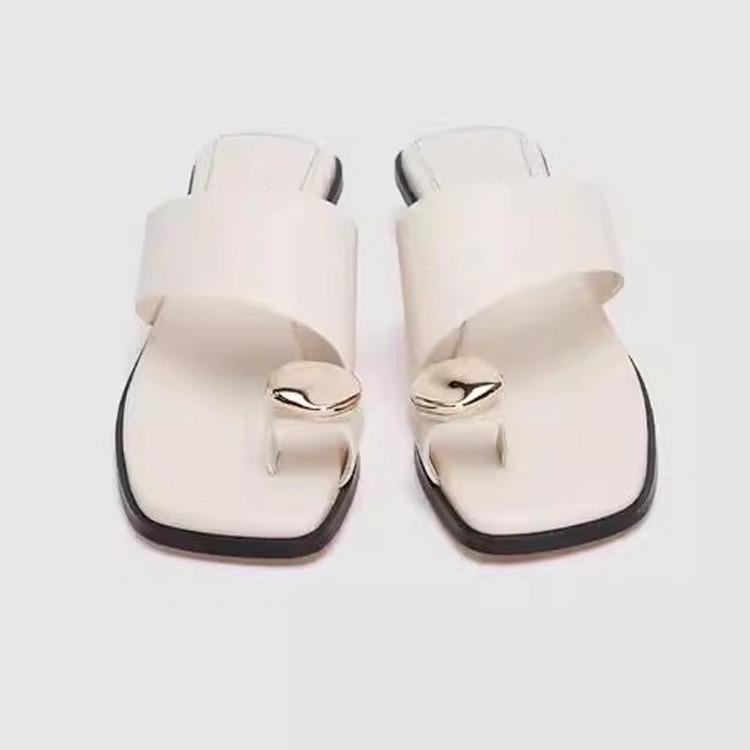 Fashion Women Slippers 2025 Summer Fashion Ladies Open Toed Sandals Flip Flops Solid Color Beach Slippers Slides Women Zapatos De Mujer