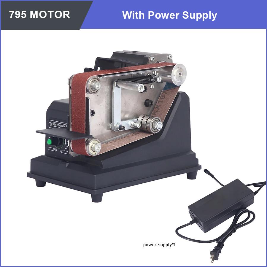 Electric Belt Sander Household Knife Sharpener Industrial Grade Mini Polishing Tool Dual Purpose Belt Sander Sanding Machine