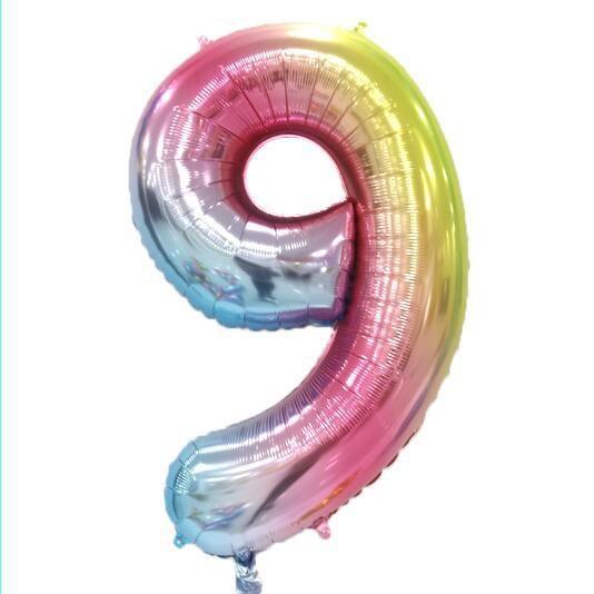 Thin Body 40-Inch Large Digital Aluminum Film Balloon 42-Inch Digital Balloon Birthday Party Decoration Helium Balloon Floating In The Air