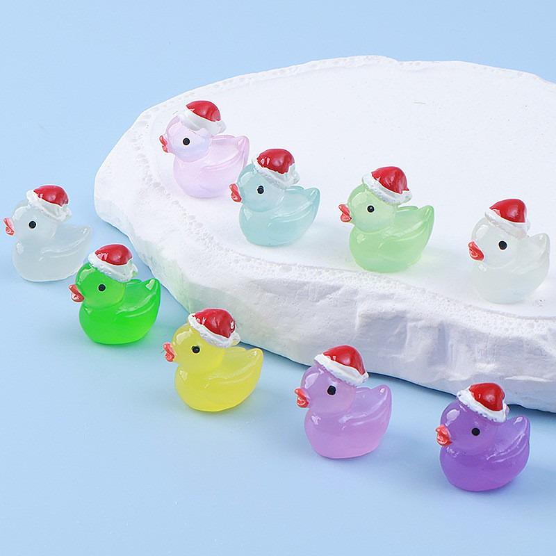 Miniature Luminous Resin Animal Ornaments: Cartoon Desktop & Car Decorations