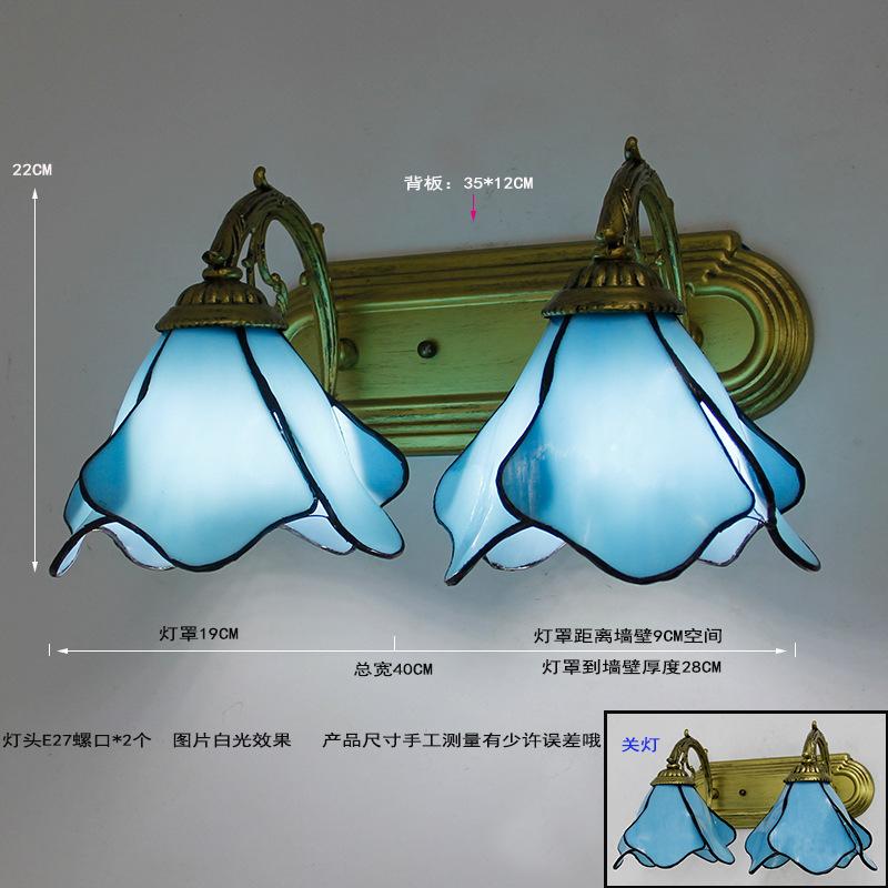 American Creative Retro Lotus Bathroom Mirror Headlight Wall Lamp European Dresser Mediterranean Simple Wall Lamp