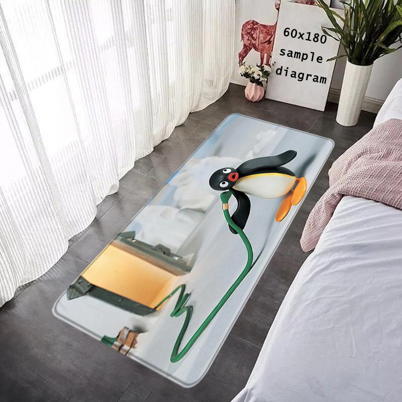 Door Mats Cute Pingu Penguin Interior Foot Rug Welcome Floor Mat for Entryway Soft Hallway Carpet Kitchen Rugs Fluffy Home Decor