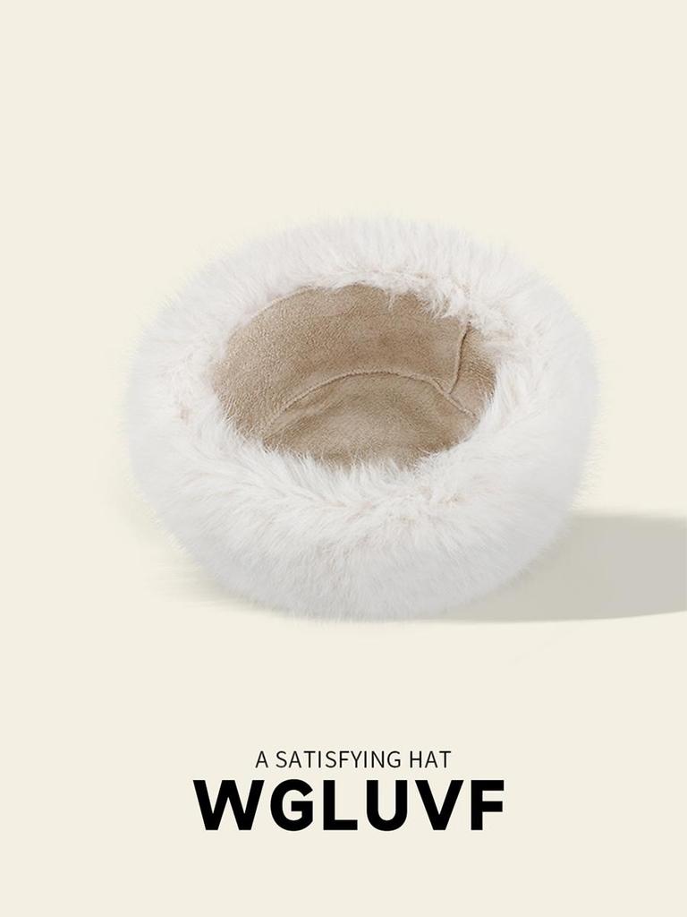 Warm and environmentally friendly fur hat for women, autumn and winter cold protection ear protection bucket hat