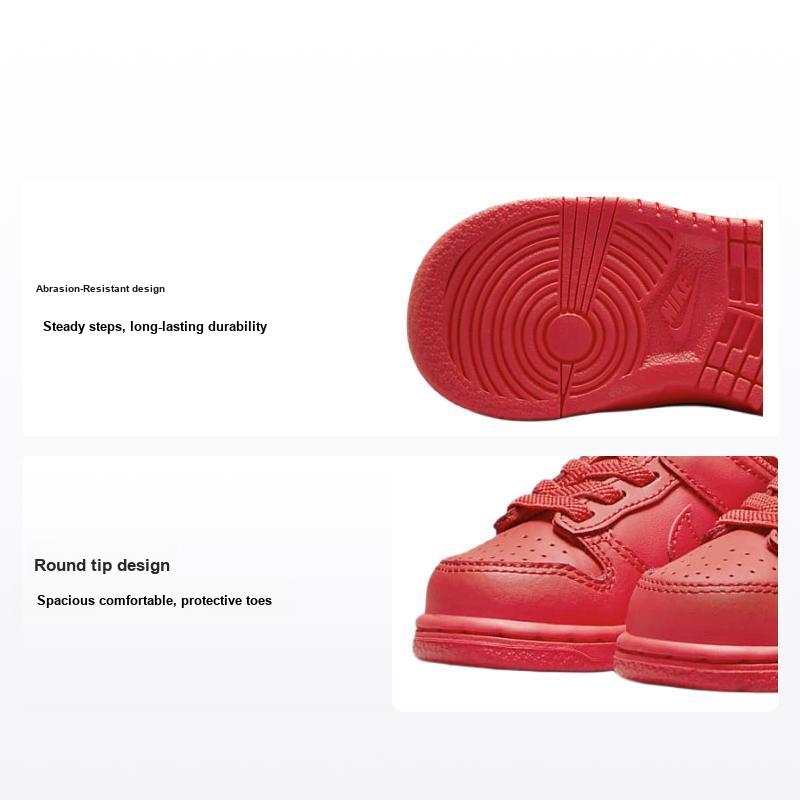 Красные детские кроссовки Nike Dunk Low TD Track Red-Stardust DH9761-601 21