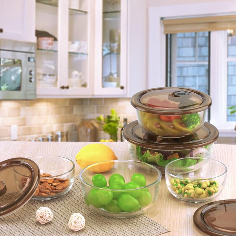 Yileyana Heat-Resistant Glass Food Storage Bowl Set