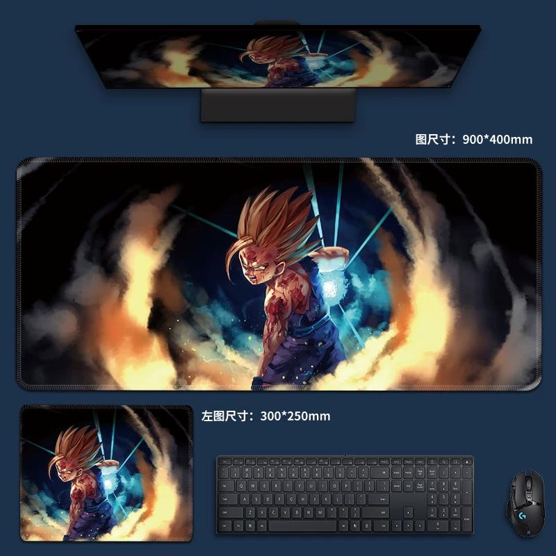 Creative PU Leather Mouse Pad Oversized Dragon Ball Computer Keyboard Pad Son Goku Animation Boys Anti-slip Mouse Pad Game E-sports Special Table Mat