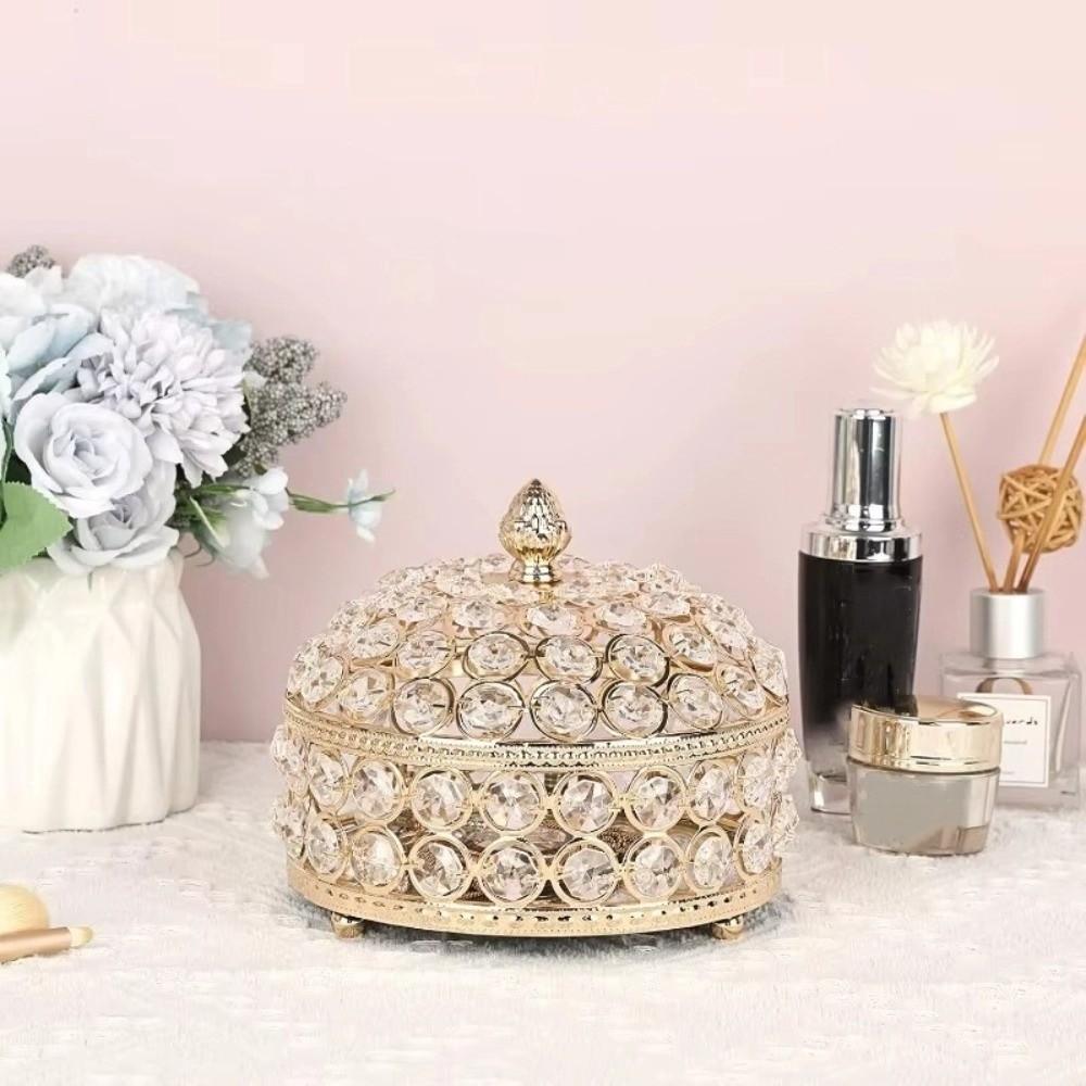 Glass Mirrored Crystal Jewelry Box Luxury Earring Organizer Portable Keepsake Box Home Decor