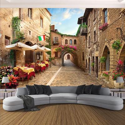 3d Stadt Tapete Straße Landschaft Wandbild Cafe Restaurant Wohnzimmer Schlafzimmer Hintergrund Wand Papier Dekor