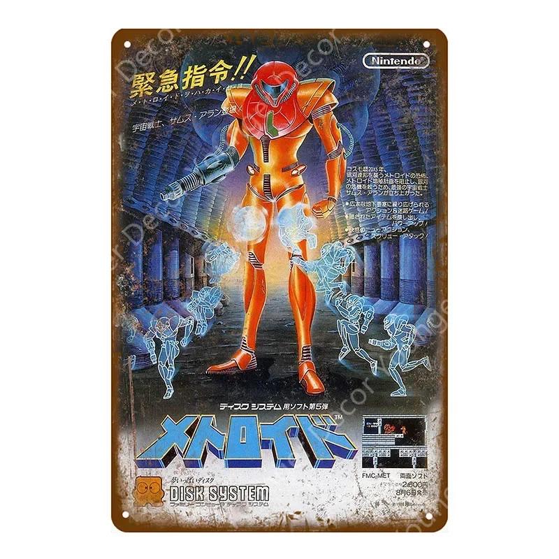 Anime Video Game Role Tin Sign Playroom Bedroom Wall Painting Plate Shabby Metal Signs Decor Vintage Art Decorative Wall Plaques